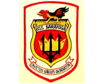 USS Saratoga Rooster Crest Patch (LG)